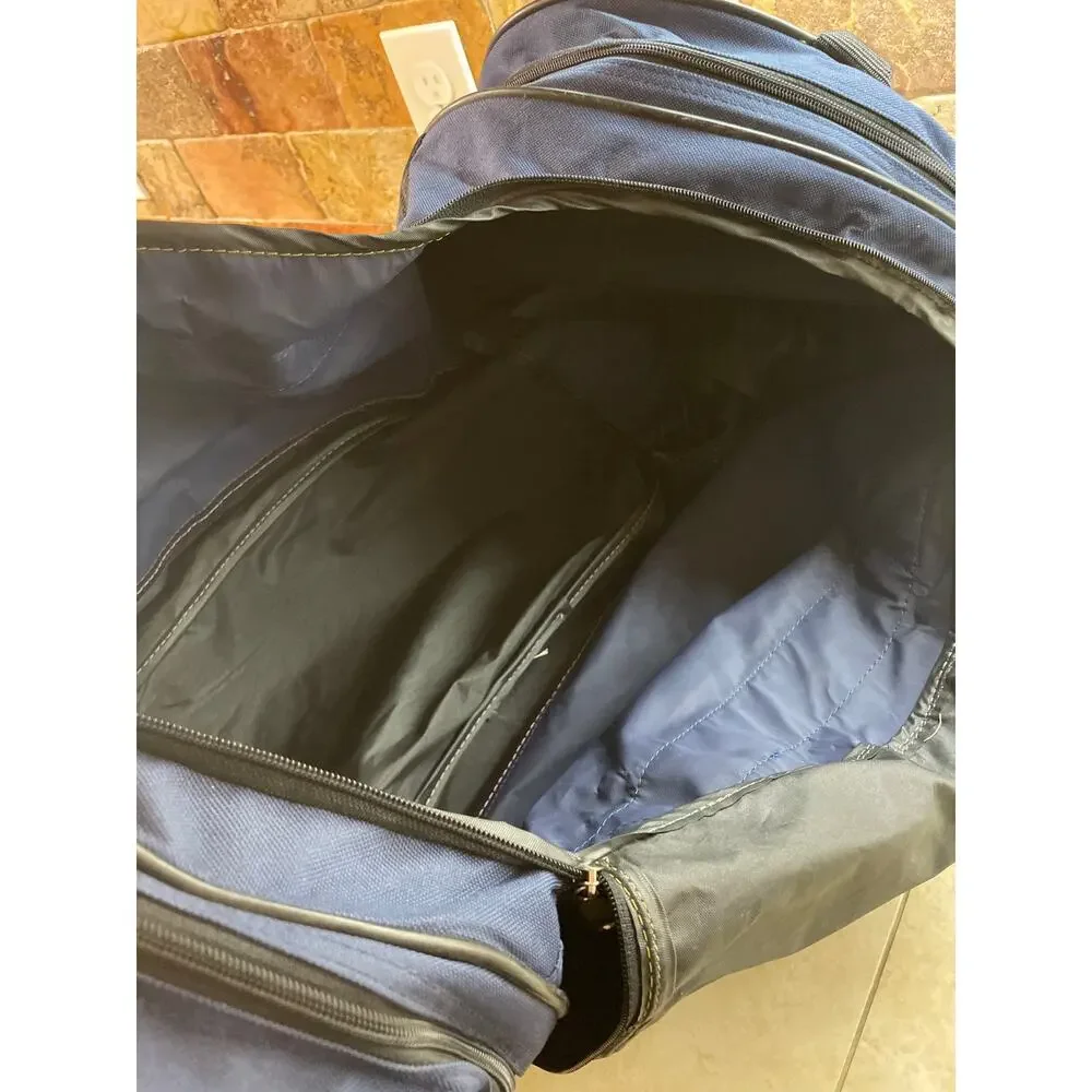 Salomon Duffel Bag Travel Blue Gym Sports Large Multi Pocket Hockey Zipper